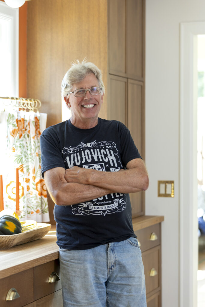 Paul Morrill, Project Manager, Vujovich Design Build. In a kitchen home setting.
